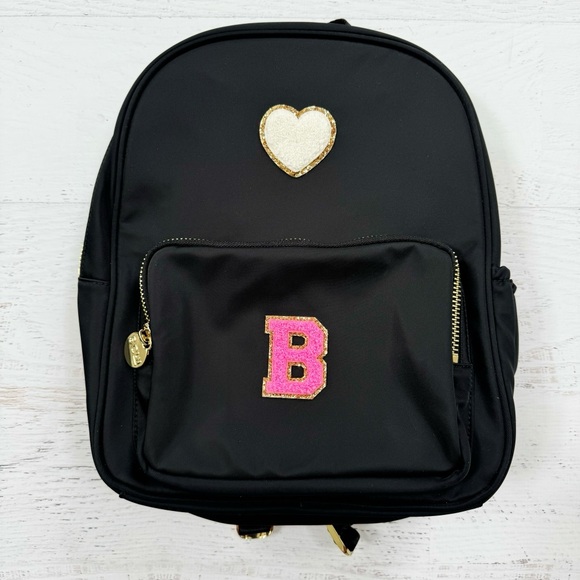 Stoney Clover Lane Black Mini Backpack Customized B Heart - Picture 5 of 7